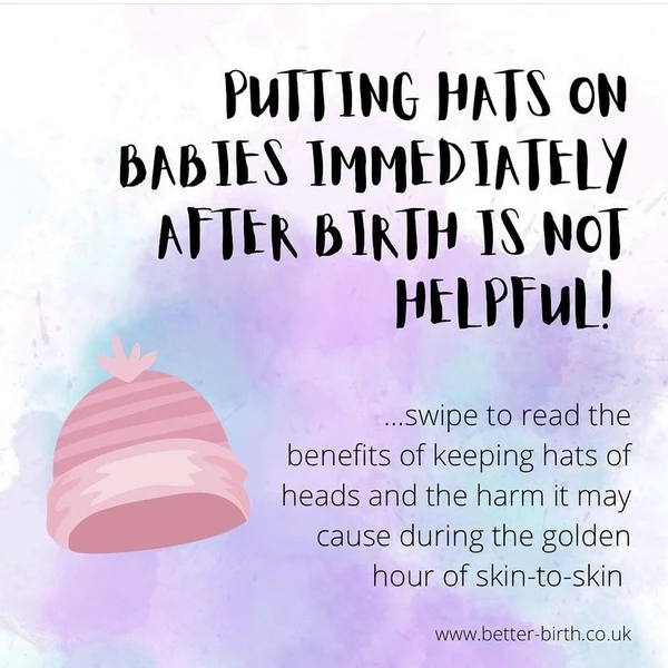 Consider keeping hats off your newborn!